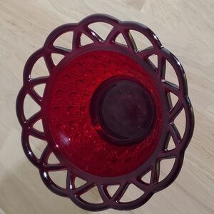 imperial glass red candy bowl